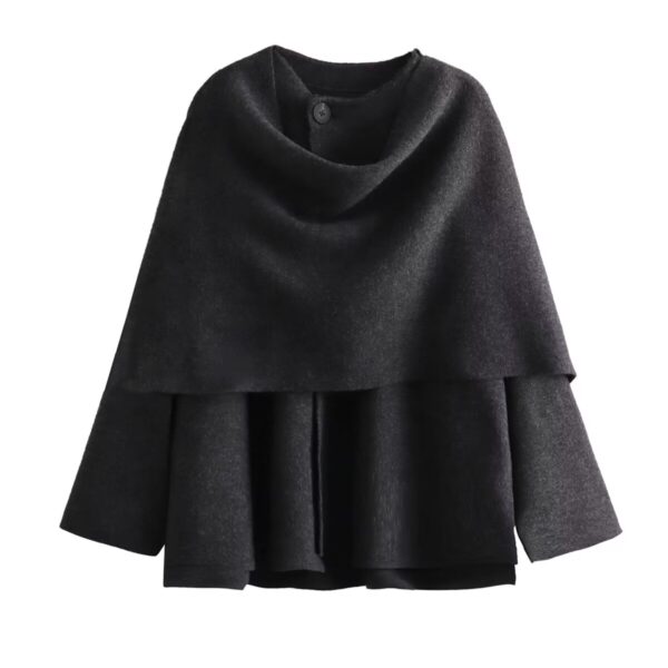 Women Clothing Asymmetric Scarf Short Knitted Coat - Image 5