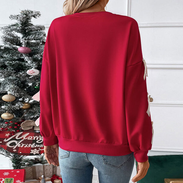 Winter Top Round Neck Bowknot Sweatshirt - Image 4