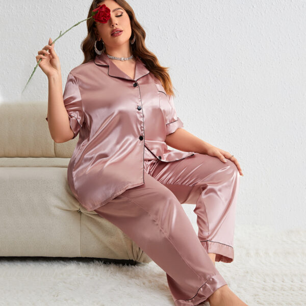 Plus Size Two Piece Loose Trousers Pajamas Thin Homewear