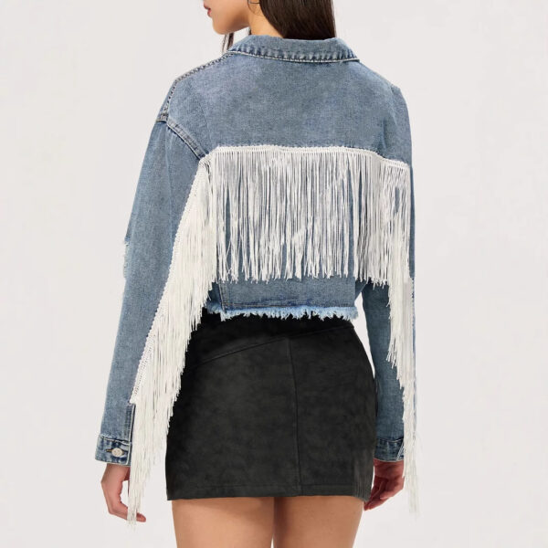 Personalized Street Short Tassel Ripped Denim Coat - Image 5