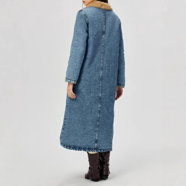 Velvet Lining Cotton Padded Denim Coat - Image 5