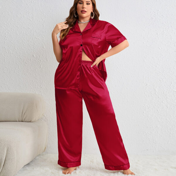 Plus Size Two Piece Loose Trousers Pajamas Thin Homewear - Image 2