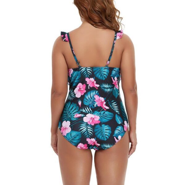 Plus Size Bikini Print Sling Flying Edge Siamese Swimsuit - Image 4