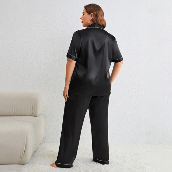 Plus Size Artificial Silk Pajamas - Image 3